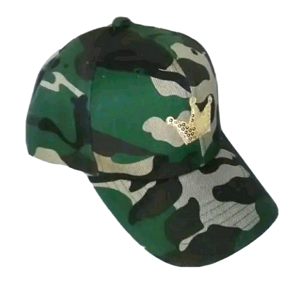 *KING / QUEEN* Baseball Cap Gold Crown. Camo Hat. NEW! Royalty, Honor, Respect - Picture 3 of 5